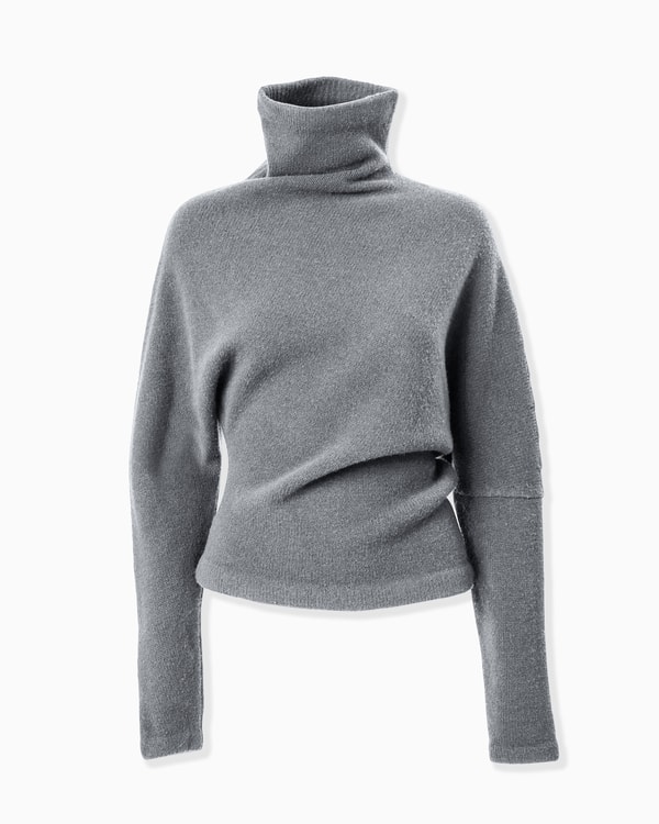 Asymmetric Turtleneck Sweater